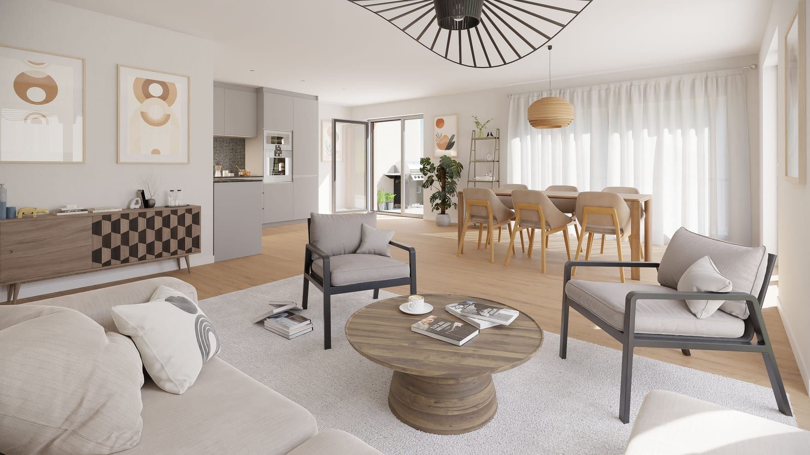 Intérieur d’un logement signé Tayamo — image de synthèse.